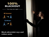2pcs dark grey 100% blackout curtains with snap-on top, suitable for hanging use. They have 98328348