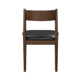 Black Leather Upholstered Side Chairs Set of 2, Modern Contemporary Cherry Finish Wooden Furniture B011P217882