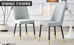 ZUN Light gray dining chairs and room chairs. PU material and metal legs, suitable for kitchen, W1151P147208