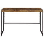 ZUN Antique Nutmeg and Gunmetal Writing Desk B062P153651