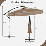10 Feet Patio Cantilever Umbrella - Taupe 16606526