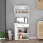 ZUN Pantry Cabinet 67" H, Two Doors, One Drawer, Two Storage Shelves, Two Internal Shelves, Three B097120774