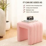 Modern Teddy Velvet Ottoman Footrest, Vanity Stool, and Shoe Bench for Makeup Room, Living Room, 76746552