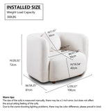 Accent Square Sofa Chair, Boucle Fabric Upholstered Single Cloud Couch Chair, Japandi Style Armchair W2664P263293