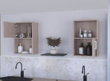 White Oak 2 Bathroom Medicine Cabinets with Open Shelf B062P175074
