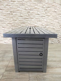 ZUN 24" H x 54" W Steel Outdoor Fire Pit Table with Lid B120141813