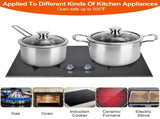 Stainless Steel Cookware Set Fast Even Heat Induction Pots Pans Set Dishwasher Safe with 2.7/3.7 62308857