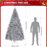 ZUN 8 FT Pre-lit Artificial Christmas Tree, Hinged Xmas Pine Tree with 1350 Branch Tips, 500 Lights and 09538432