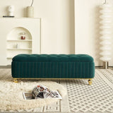 47.24''W Storage Ottoman,Upholstered Velvet Fabric Storage Ottoman with Safety Hinge, gold W579P224708