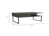 Carbon Espresso and Onyx 1-Shelf Lift Top Coffee Table B06280128