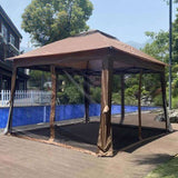 Outdoor 11x 11Ft Pop Up Gazebo Canopy With Removable Zipper Netting,2-Tier Soft Top Event 96640784