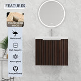 24 Inch Bathroom Cabinet With Resin Sink,Soft Close Doors,Float Mounting Design, For Small Bathroom W999P204936