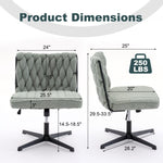 ZUN Armless Office Desk Chair No Wheels, GREEN W1372131078