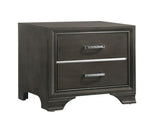 Grey 2-drawer Nightstand B062P181324