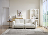 Sherpa Cloud Couch, 87.4" Upholstered 3-Seater Loveseat Sofa, Modern Boucle Couch with 2 W3226P371354