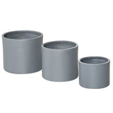 ZUN Set of 3 Outdoor Planter Set, 13/11.5/9in, MgO Flower Pots with Drainage Holes, Outdoor Ready & W2225142626