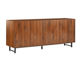 Mid-Century Modern Walnut Sideboard Buffet Cabinet, 59*16*33 inches Geometric Carved Storage Cabinet W3867P373415