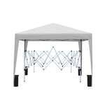 ZUN Outdoor 10x 10Ft Pop Up Gazebo Canopy Tent with 4pcs Weight sand bag,with Carry Bag-Grey W419P147530