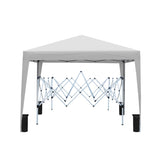 ZUN Outdoor 10x 10Ft Pop Up Gazebo Canopy Tent with 4pcs Weight sand bag,with Carry Bag-Grey W419P147530