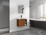 28'' Wall-Mounted Bathroom Vanity with White Ceramic Sink & Soft-Close Door, KD-Packing W999P263409