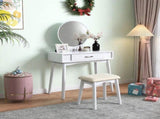 Maly Contemporary Wood Vanity and Stool Set, White T2574P164235