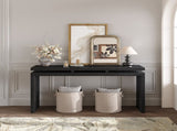 60'' Black Farmhouse Console Table - Retro Wooden Entryway Table with Double Board Suspension W1445P317059