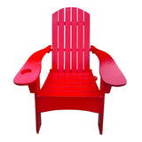 Outdoor or indoor Wood Adirondack chair with an hole to hold umbrella on the arm ,red W2297P143391