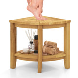 Bathroom Shower Chair,Teak Wood Shower Bench with Storage Shelf 84391729