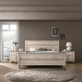 Imerland Contemporary White Wash Finish 3-Piece Bedroom Set-King Bed and Two Nightstands T2574P201560