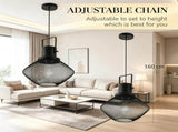 Black Industrial Pendant Light Fixtures with Adjustable Hanging Chain for Kitchen, Entryway, Bar 91734444