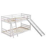 Elevated Cross Guard Rail with Slide Twin Pine Wooden Bed White 41427487