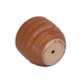 Handmade Solid Glaze Ceramic Planter Set of 4, 7/9/12/14 Inch Diameter, Terra Cotta with Horizontal W3273P321567