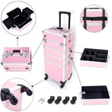 ZUN 4 in 1 Aluminum Cosmetic Makeup Case Tattoo Box Pink 21663962