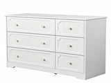 Left 3 Large Drawers Right 3 Small Drawers MDF Painted Drawer Cabinet 42.52*15.75*32.28in White 17224195