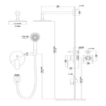 ZUN 10" Rain Shower Head Systems, Dual Shower Heads, Brushed Nickel,Wall Mounted shower W1243102467