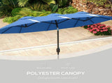 Outsunny 9.5' Double-sided Patio Umbrella with 3 Air Vents, Tilt and Crank, Outdoor Umbrella, Navy W2225P485595