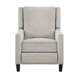 Modern Home Furniture Reclining Chair 1pc Sand-Color Textured Fabric Upholstered Nailhead Trim Solid B011P190690