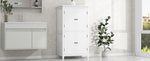 ZUN Elegant Bathroom Floor Storage Cabinet, Bathroom Storage Unit, Freestanding Cabinet with 4 Doors, N725P188461K