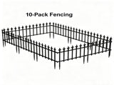 Black Foldable Garden Border Fence, 10 Pack No Dig Animal Barrier, Decorative Metal Fencing for Lawn 55822168