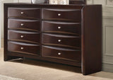 ZUN 1Pc Contemporary 8 Drawer Dresser Brown Cherry Finish Solid Wood Wooden Bedroom Furniture B011P216700