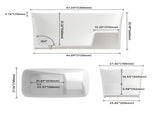 47 Inch Solid Surface Soaking Bathtub - Deep Soak Freestanding Tub T3785P353972