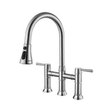 Kitchen Faucet with Pull Down Sprayer 3 Modes Stainless SteelPull Out Brushed Nickel Faucet for Bar W1217P298922