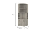 Light Gray 8-Bottle 2-Shelf Bar Cabinet B062P202122