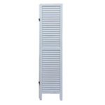 ZUN Sycamore wood 4 Panel Screen Folding Louvered Room Divider - Old white W2181P146770