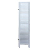 ZUN Sycamore wood 4 Panel Screen Folding Louvered Room Divider - Old white W2181P146770