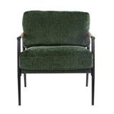 27.56" Modern Accent Chair with Plush Cushions, Minimalist Metal Frame, and Wooden Armrest Design N767P215306G