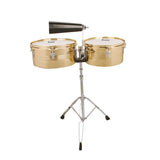 13" & 14" Timbales Drum Set with Stand and Cowbell Golden 14189805