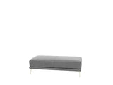 Modern Antique Gray Breathable Leatherette Large Ottoman Metal Legs 1pc Cocktail Ottoman Living Room B011P205225