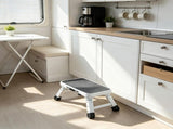 330lbs Capacity Folding Step Stool, 1-Step Steel Step Ladder with 3 Adjustable Heights, Non-Slip 26006754