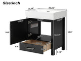 20.28'' Black Modern Bathroom Vanity with Ceramic Sink, Solid Wood Frame, and Drawer Ideal for N729P277755B